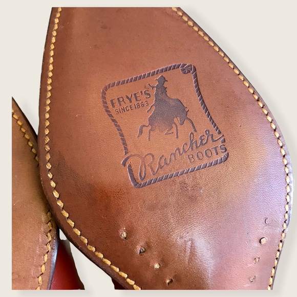 RARE 1950'S Frye Rancher Red/Brown Leather Cowboy Vintage Calf-High Boots - Picture 13 of 16